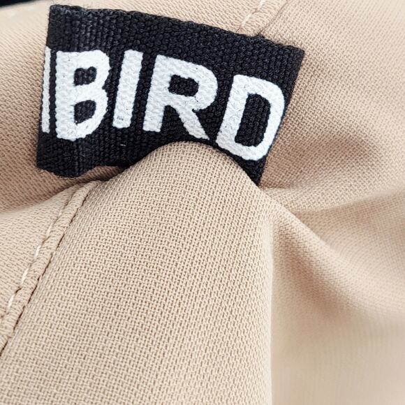 CICIBIRD Beige Peplum Button-Up Chiffon Sleeveless Tie Waist Blouse Top Sz XL - Picture 7 of 9